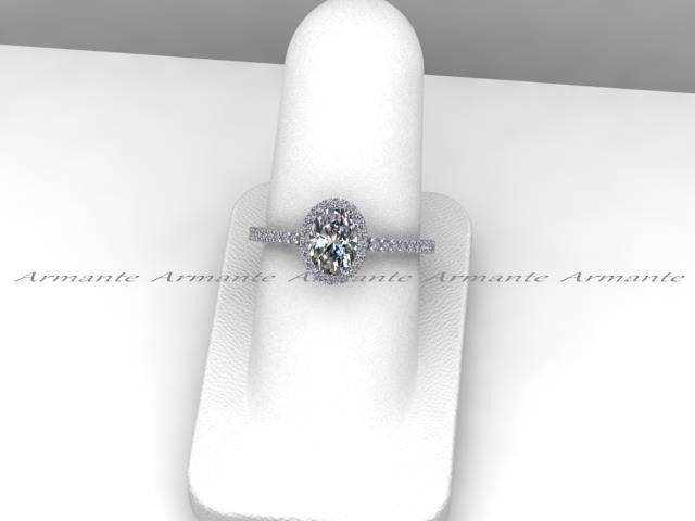 Forever One Oval Moissanite & Diamond Engagement Ring