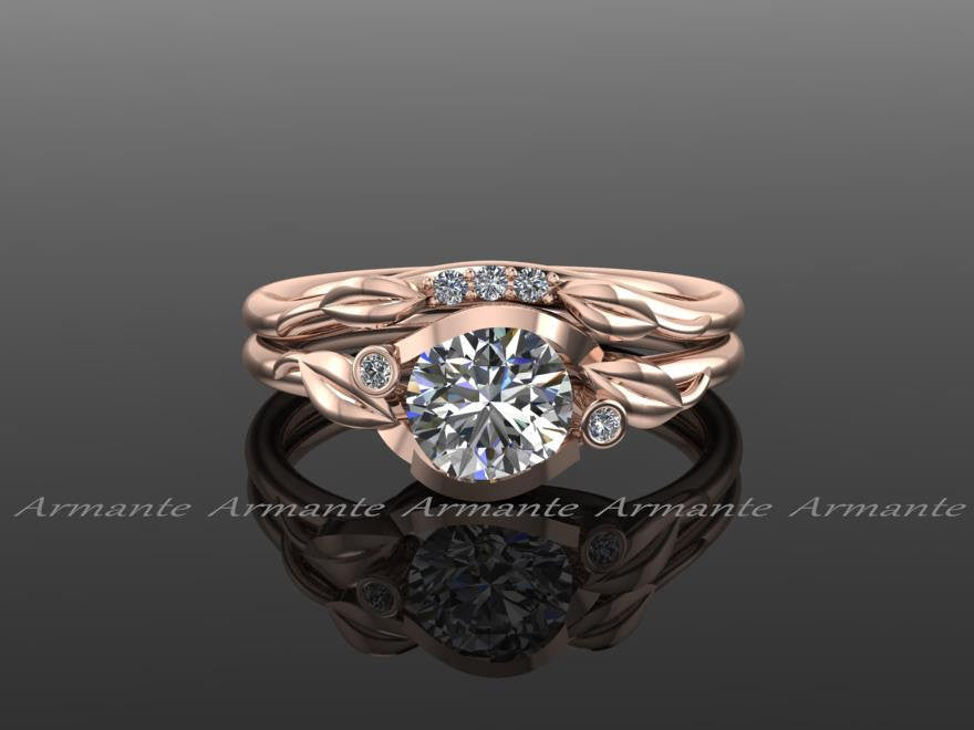 Diamond Flower Ring, Unique Rose Engagement Ring